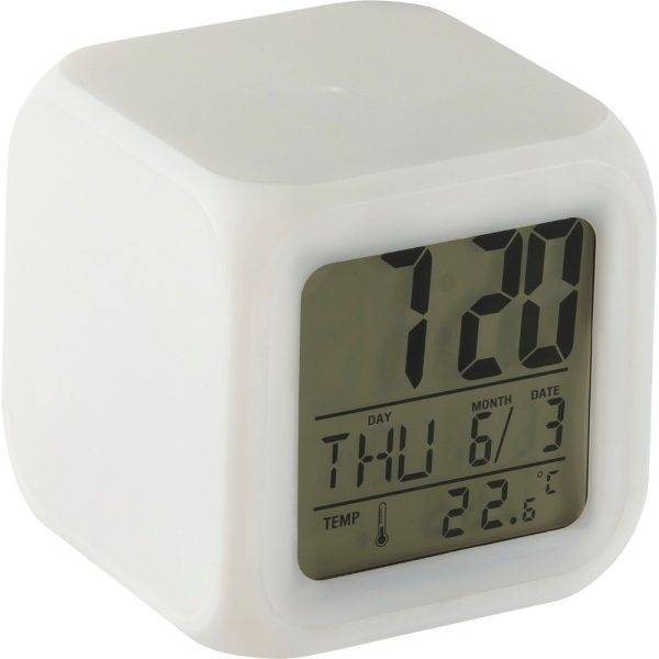 Horloge de bureau blanc personnalisable avec logo