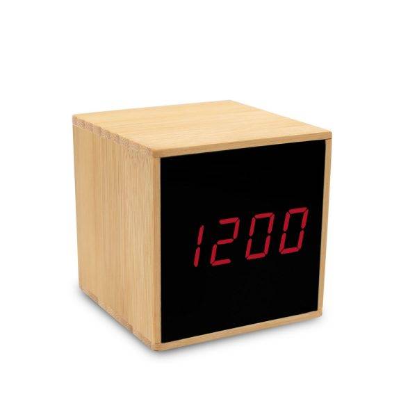 Horloge de bureau en bambou avec alarme | Katherine personnalisable