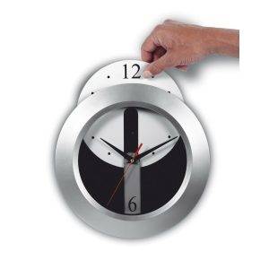 Horloge murale argent personnalisable avec logo