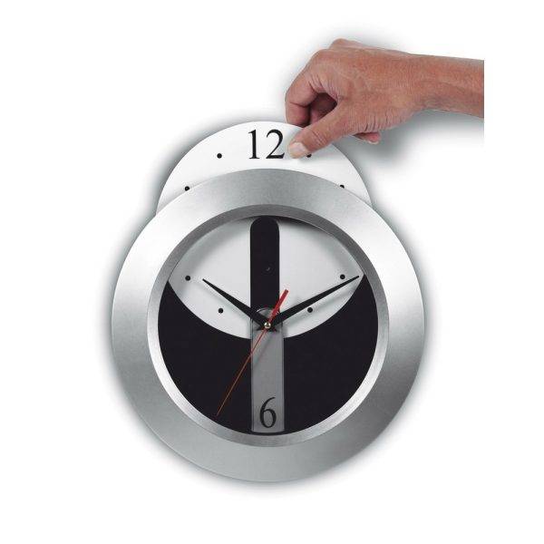 Horloge murale argent personnalisable avec logo