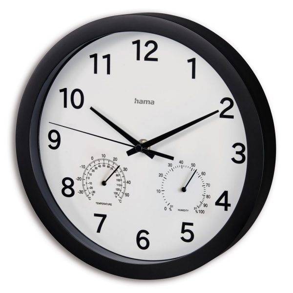 Horloge murale avec thermomètre et hygromètre Hama personnalisable