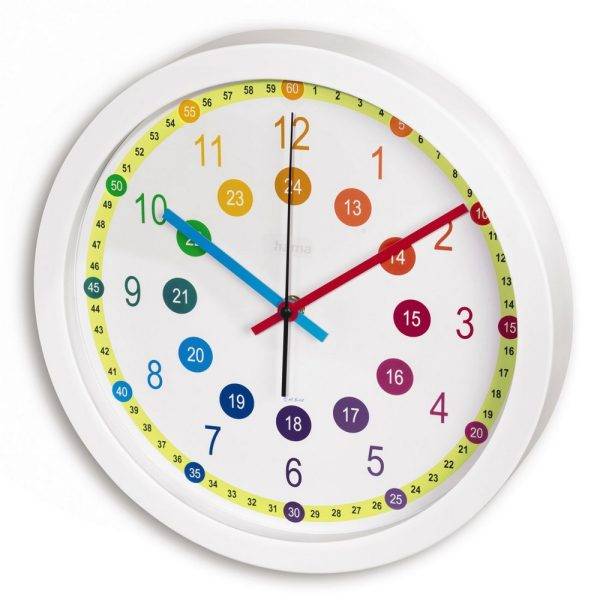 Horloge murale éducative pour enfants Hama blanc personnalisable
