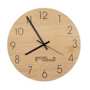 Horloge murale en bambou | Imani bois personnalisable avec logo