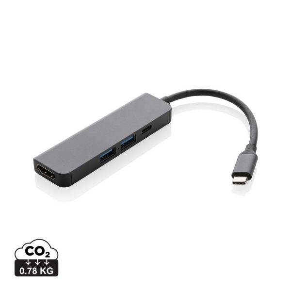 Hub avec entrée HDMI en aluminium recyclé Terra RCS personnalisable