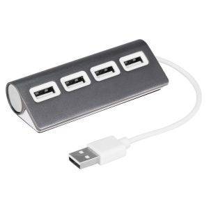 Hub USB 2.0 Fletcher gris personnalisable avec logo