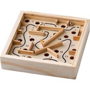Jeu d'adresse en bois brun personnalisable avec logo – réf. V1505-16