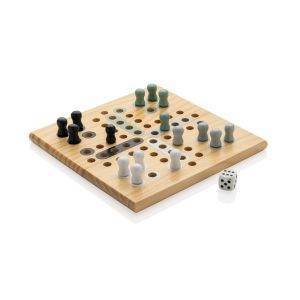 Jeu de ludo en bois Claire brun personnalisable avec logo
