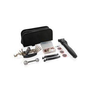 Kit de réparation vélo 17 pièces noir personnalisable avec logo
