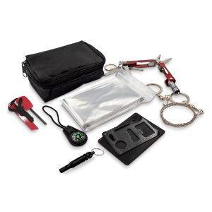 Kit de survie Air Gifts Lieze noir personnalisable avec logo