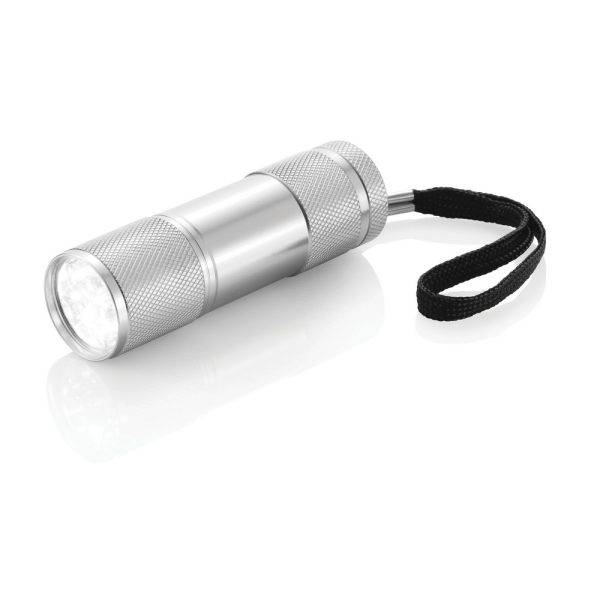 Lampe aluminium Quattro argent personnalisable avec logo