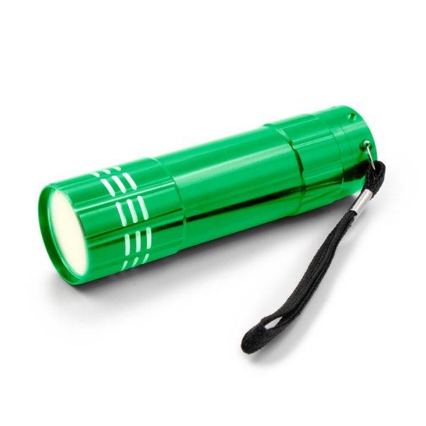 Lampe de poche COB Lule vert personnalisable avec logo