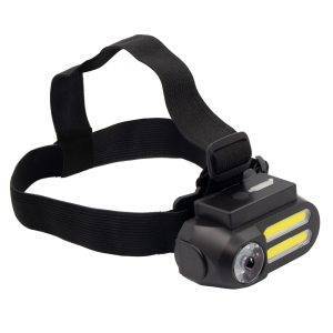 Lampe frontale avec lumière LED et COB Chad noir personnalisable