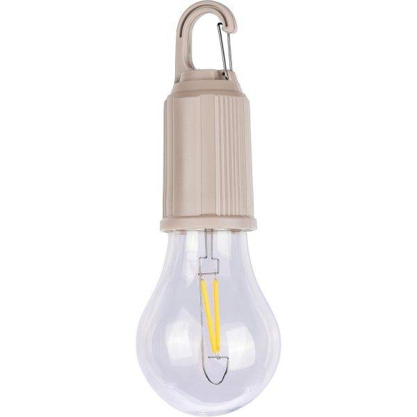 Lampe suspendue "ampoule", clip mousqueton beige personnalisable