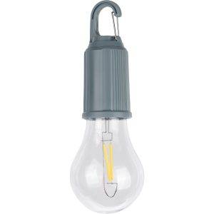 Lampe suspendue " ampoule ", clip mousqueton gris personnalisable