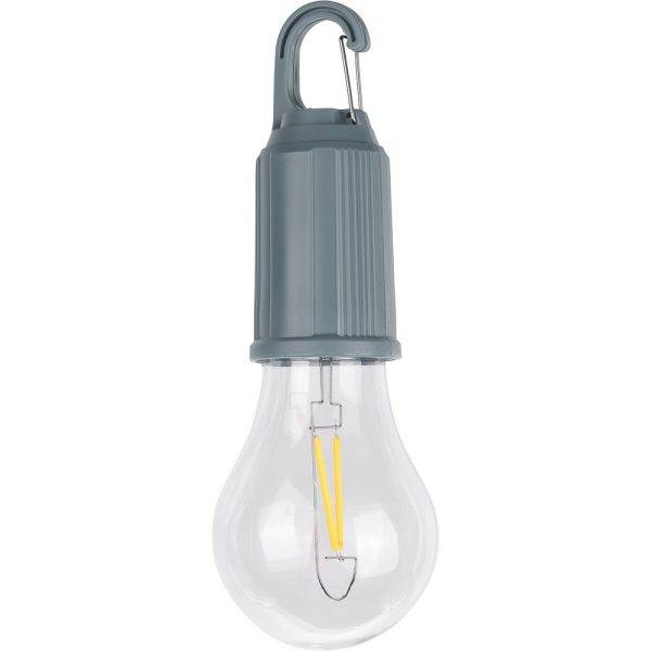 Lampe suspendue " ampoule ", clip mousqueton gris personnalisable