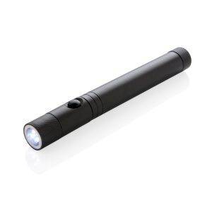 Lampe télescopique avec aimant noir personnalisable avec logo