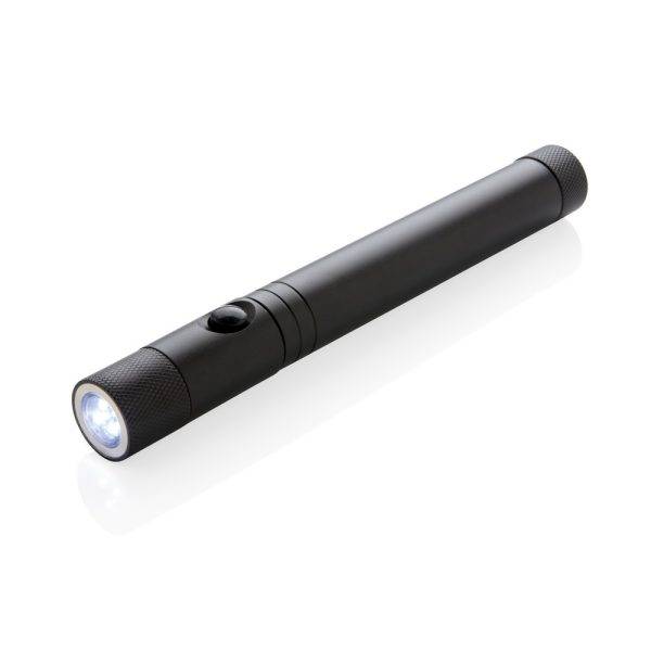 Lampe télescopique avec aimant noir personnalisable avec logo