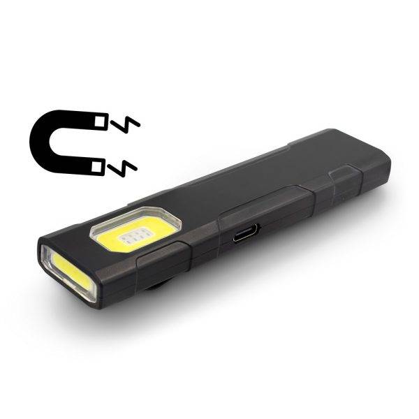Lampe torche avec aimant et clip Zelik noir personnalisable avec logo