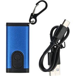 Lampe torche COB bleu personnalisable avec logo