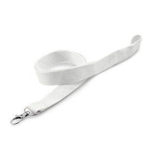 Lanière avec mousqueton Hulda blanc personnalisable avec logo