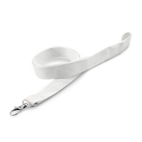 Lanière avec mousqueton Hulda blanc personnalisable avec logo