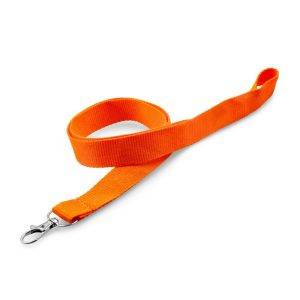Lanière avec mousqueton Hulda orange personnalisable avec logo