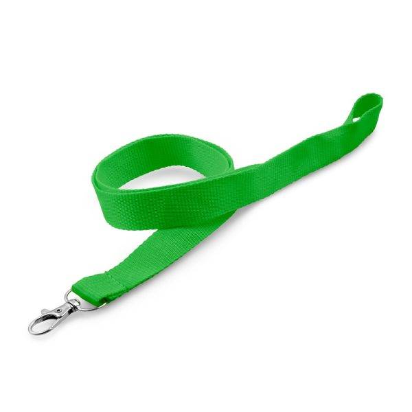 Lanière avec mousqueton Hulda vert personnalisable avec logo