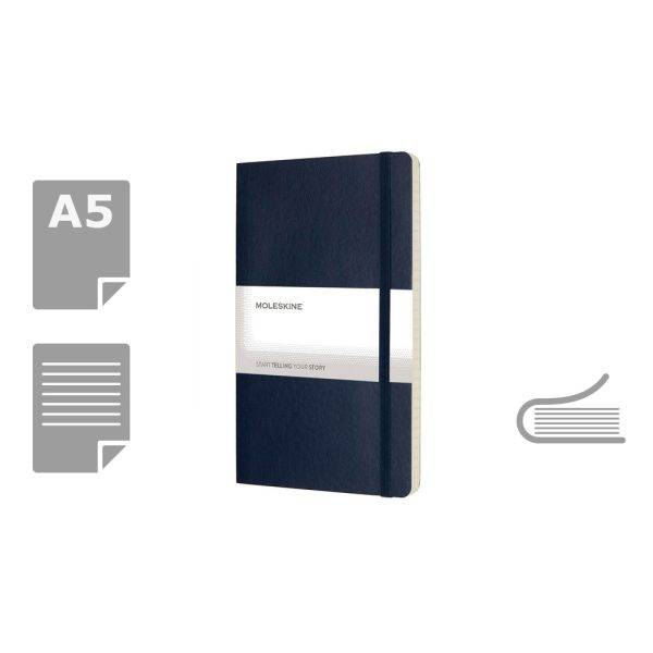 Le carnet MOLESKINE est correct. A5 bleu fonce personnalisable