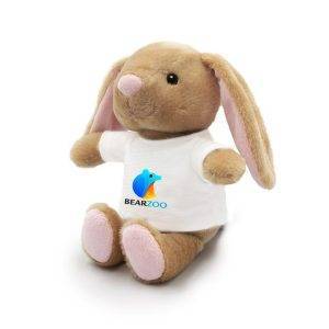 Lièvre en peluche RPET | Jumpie brun claire personnalisable avec logo