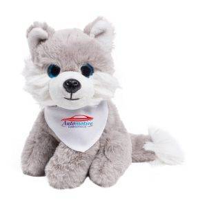 Loup en peluche | Fang gris personnalisable avec logo