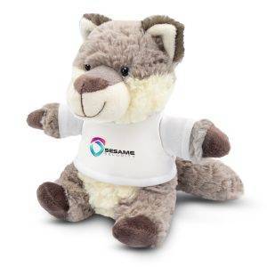 Loup en peluche | Wildore gris personnalisable avec logo
