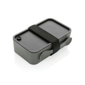 Lunch box avec cuichette en rPP GRS gris personnalisable avec logo