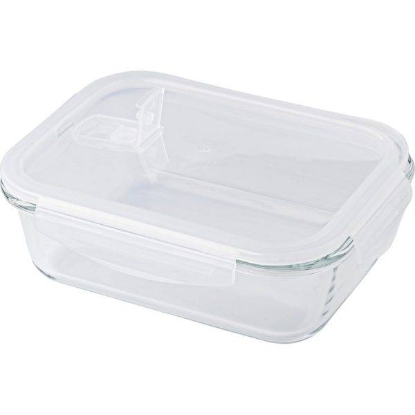 Lunch box en verre, 1 litre neutre personnalisable avec logo