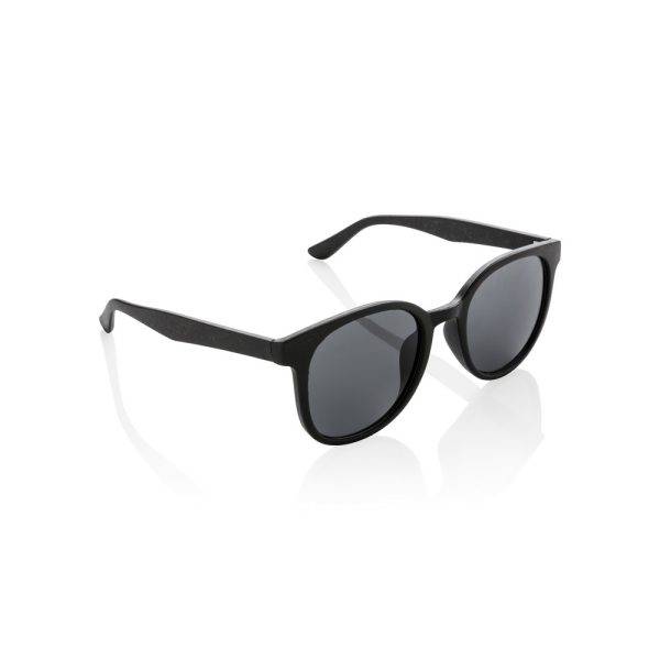 Lunettes de soleil en fibre de paille, noir personnalisable avec logo