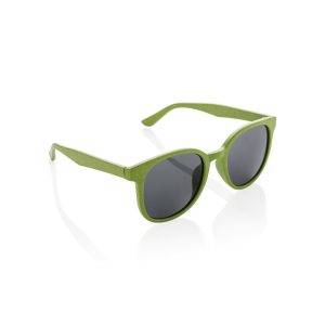Lunettes de soleil en fibre de paille, vert personnalisable avec logo