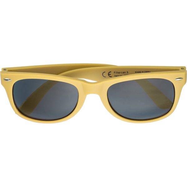 Lunettes de soleil en PC recyclé jaune personnalisable avec logo