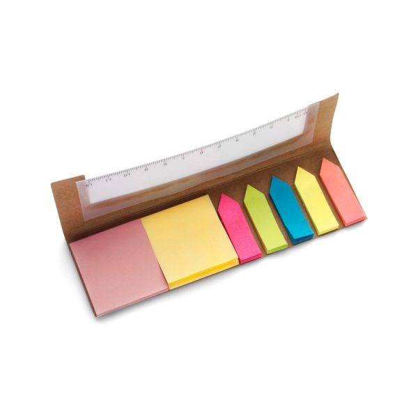 Marque-pages autocollantes avec règle brun personnalisable avec logo