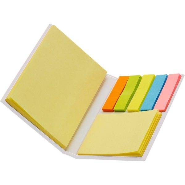 Marque-pages autocollants blanc personnalisable avec logo – réf. V2430-02