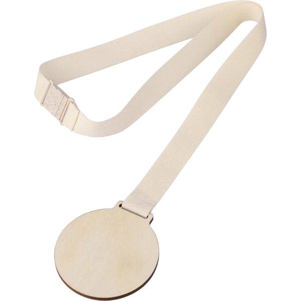 Médaille en bois brun personnalisable avec logo