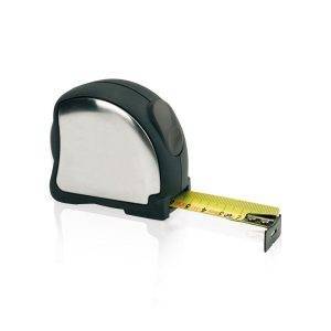 Mètre acier inoxydable 5m/25mm argent personnalisable avec logo