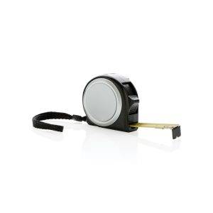 Mètre ruban - 5 m/19 mm, noir personnalisable avec logo
