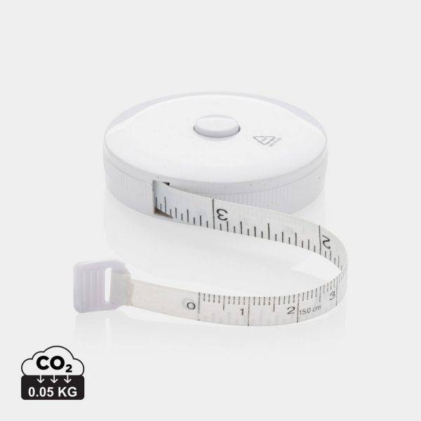 Mètre ruban de tailleur en plastique recyclé RCS blanc personnalisable