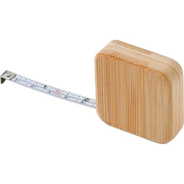 Mètre ruban en bambou 1m brun personnalisable avec logo