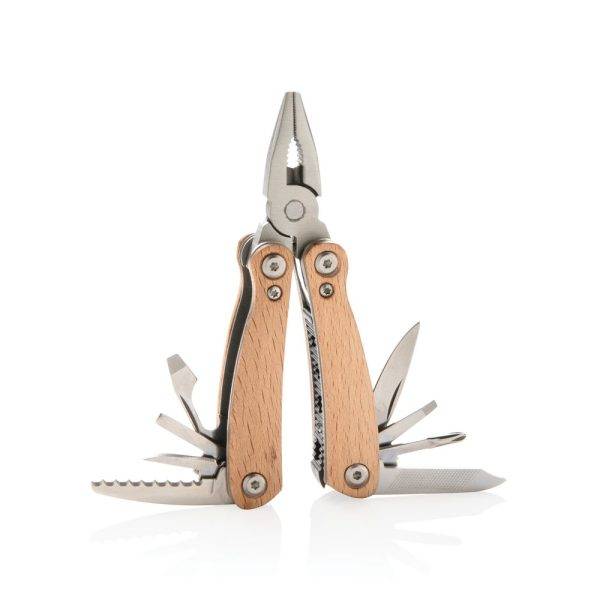 Mini-outil multifonctions Wood, marron brun personnalisable avec logo