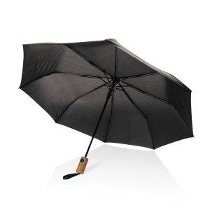 Mini parapluie 21" à ouverture auto en bois d'acacia personnalisable