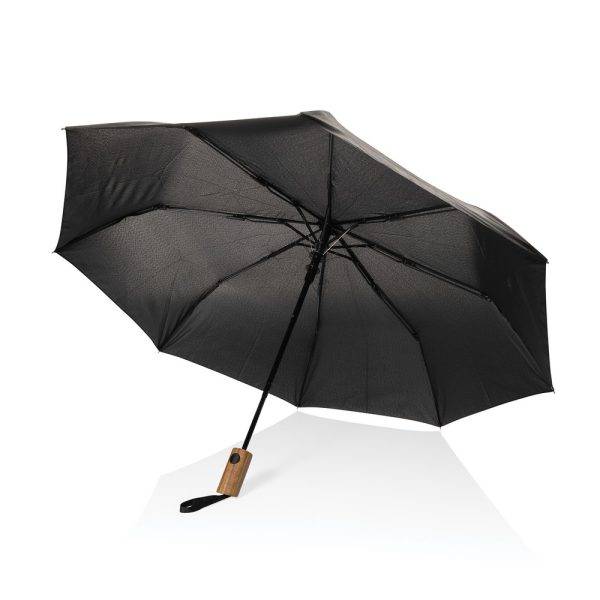 Mini parapluie 21" à ouverture auto en bois d'acacia personnalisable