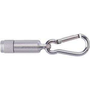 Mini torche 1 LED avec mousqueton argent personnalisable avec logo