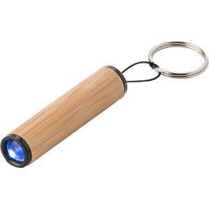 Mini torche en bambou, porte-clés bois personnalisable avec logo