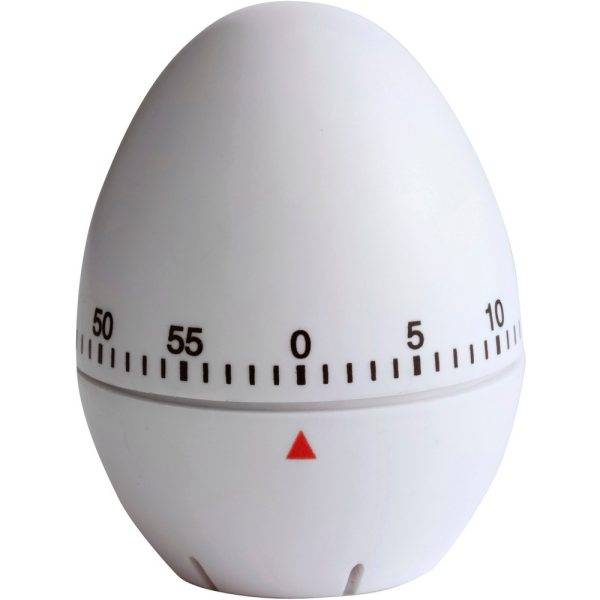 Minuteur de cuisine 'oeuf' blanc personnalisable avec logo