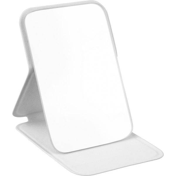 Miroir de poche avec support blanc personnalisable avec logo